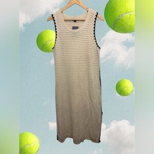 Universal Thread Beige and Black Knit Midi Dress